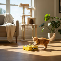 Self-Entertaining Cheese Box Feline Toy Slow Feeder Whack a Rodent Feline Toy Mental Enrichment Pet Supply