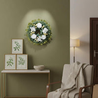 Snowy Bloom Floral Wreath Reusable House Decoration Lifelike