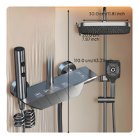 Digital Display Rain Shower, Brass