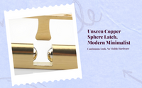 Copper sphere latch, discreet door holder, adjustable coil cabinet lock, easy installation, protected closure