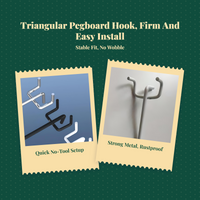 Pegboard holders, Metal Display Holders, Triangular Hole Board, sturdy Duty, Organizer for Supermarket, Home, Office, Monochrome