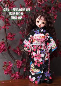 【和风和服系列】30厘米普6分bjd日系甜美浴衣女仆和服碎花套装裙