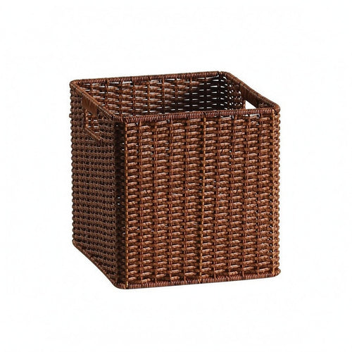 Square Woven Basket Handmade Woven Storage Basket Compact