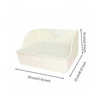 Rabbit Litter Tray with Grate High Sided Litter Box Reinforced Bottom for Indoor