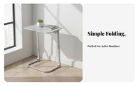 C-Shaped Rolling Table Mobile with casters C-Shaped Overbed Table Space-Saving