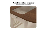 Round Rolling Storage Table Movable with casters Mobile Storage Table for Bedroom