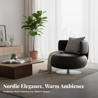 rotating Barrel Chair Modern Design Oversized Round rotating Chair stylish-modern Deep Seat for Apartment Dwellers, homeowners