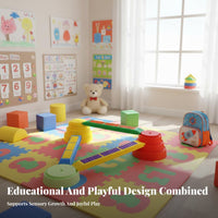 Develops Coordination Kids Balance Bridge Non-Slip Surface Kids' Modular Balance Path Indoor & Outdoor Play Sensory Stepping Stones Endless Configurations for Preschoolers, Toddlers, Kindergarten, Playroom