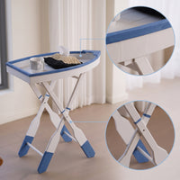 Distressed Folding Table Space-Saving Folding Side Table Foldable for Entryway
