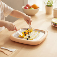 Bear-Shaped Rolled Ice Cream Plate with Spatulas Instant Manual Ice Cream Pan Non-Electric Dessert Maker Food-Grade for Families