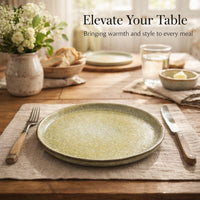 Retro Ceramic Dinner Plate, 10.8-inch Round