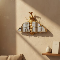 Beetle Mirror Decor Sculpted Body Gold Wall Hanging Detailed Design