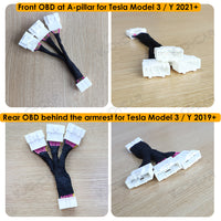 For Tesla Model Y Model 3 Car OBD Splitter 1 to 3 Interface No-Damage Modification