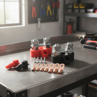 Two-postStud Battery Terminal Connector with Shielded Covers Secure Battery Terminal with Shielded Caps Easy to Use Compatible for DIYers