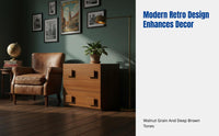 Mid-century Storage Cabinet, Retro TV Stand, Multi-Functional Organizer, Bedroom & Living Room