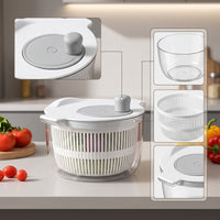 Easy to Clean Salad Dryer Food-Grade Salad Dryer with Strainer Sturdy Vegetable Dryer Cordless for Meal Prep