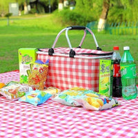 Insulated Picnic Basket, Foldable Outdoor Cooler Bag, Portable Lunch Bag