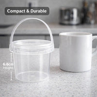 Bucket Lid for Milk Tea Packaging, Food Product Container Lid, Carry Handle Storage, Bin Bucket Lid  - Image 5
