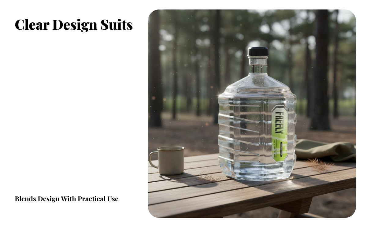 Octagonal Water Tank Lightweight Transparent Water Storage Jug Easy to Clean Camping Equipment for Road Trips