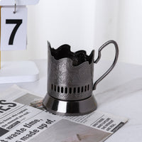 Podstakannik Retro Design Ornate Glass Sleeve with Handle for Collectors