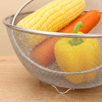 Rice Strainer Stainless Steel Colander, 304 Steel Colander Draining Basket with Thickened Mesh, Nestable Fruit Vegetable Strainer Kitchenware