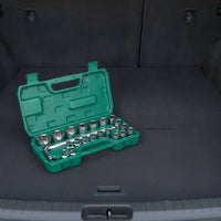 Metric Socket Wrench Set Chrome-Finished Socket Set with Storage Case Mirror Polished Tool Portable for Mechanics, DIYers, Garage, Workshop