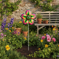 4 Pieces Garden Flower Stake Weather-Resistant Colorful Metal Flower Yard Stake