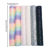 6 Pieces Glitter Craft Sheets Rectangular Arts Supplies Easy to Use