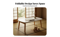 Minimalist aesthetic Foldable Floor Table Space-Saving Household Furniture Multi-Functional Portable Desk stable Leg Locks for Apartment Dwellers, Students, distance Workers, Living Room, Small areas, Bedroom, On the Bed