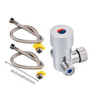Brass mixing valve, temp control, 1/2"
