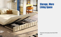 Chenille Sofa Bed, Transformable Multi-Functional Couch, Storage, Modern Minimalist for Small Apartment Living Room