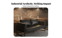 Long-Lasting Construction Industrial Design Booth Set High-Density Foam Cushion Modern Bar Table and Sofa Easy to Clean Metal Frame Restaurant Sofa Space-Saving Design for Cafe Owners, Interior Designers, Eatery, Lounge, Cafeteria, Food Hall