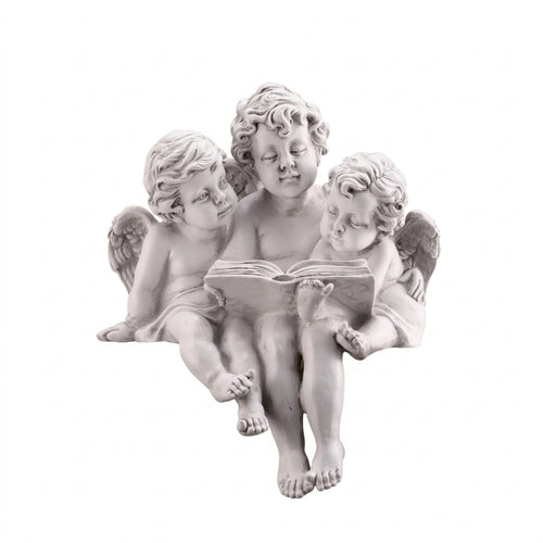 Reading a Book Angel Statue Peaceful Angel Sculpture with Book Calming Statue for Shelves