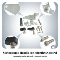 Outboard Motor Control Linkage Kit Front Control Gear Linkage Kit Silver-Toned Finish Spring-Loaded Mounting Hardware