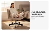 Armless Cross-Legged Chair Height Adjustable Office Furniture 360° rotate Rolling Casters for Students, Remote Workers