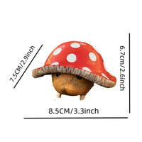 Hedgehog Under Toadstool Cap Spotted Toadstool Hedgehog Figurine Textured