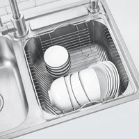 Sink Strainer and Dish Drainer for Kitchen, Stainless Steel Sink Drainer Basket, Fine Mesh Food Waste Catcher, Modern Minimalist Style Design