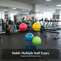 Detachable Exercise Ball Rack Long-Lasting Steel Construction Exercise Ball Stand Rust-Resistant Sturdy and Stable for Studio Owners