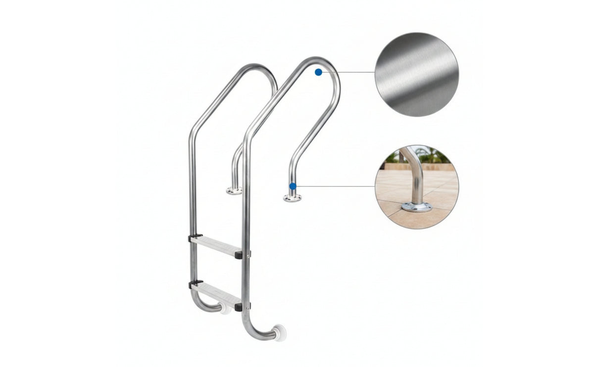 Ladder with Handrails Rust-Resistant Stainless Steel Pool Ladder Anti-Slip for in-Ground Pools