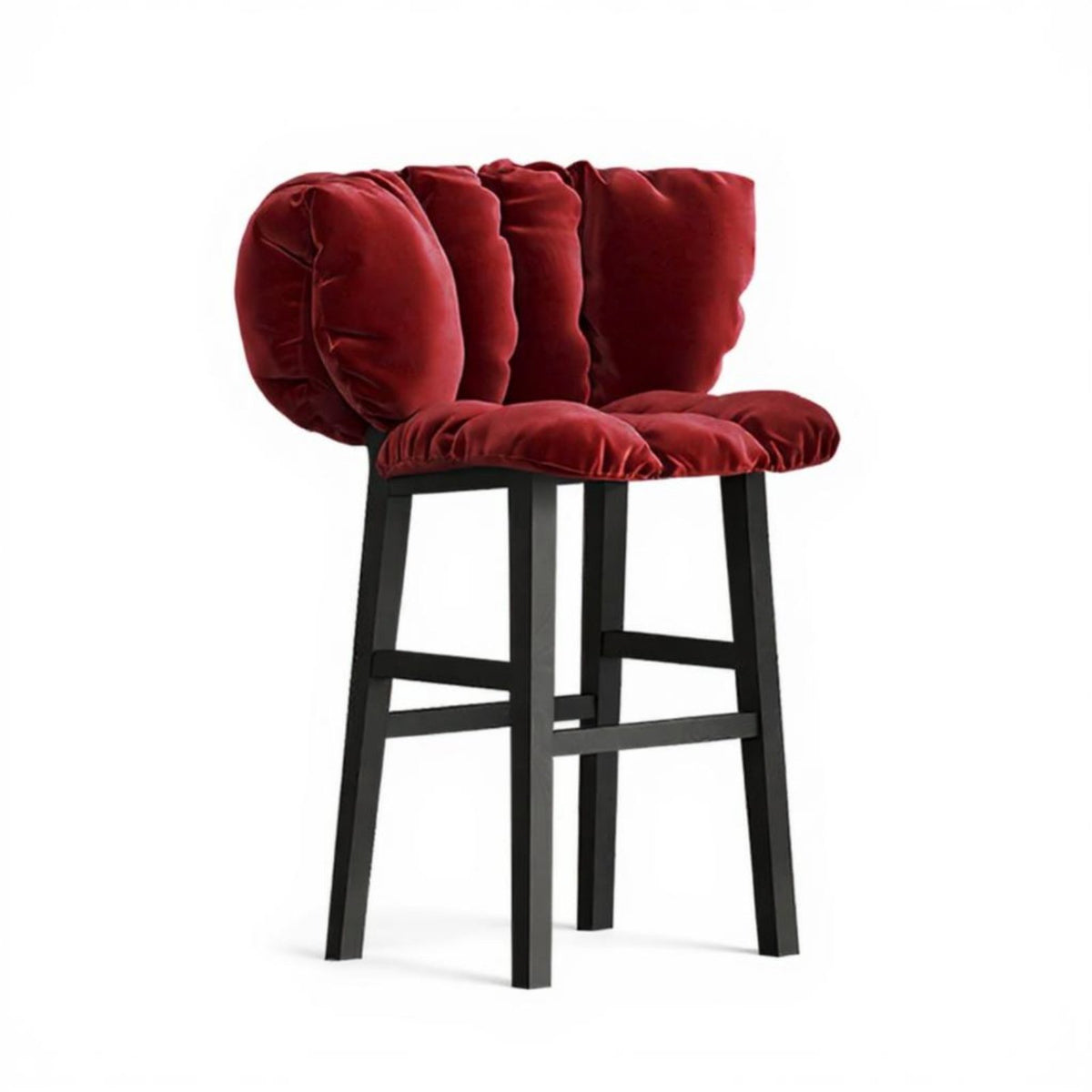 Flower-Seat High Chair French Design Upholstered High Seat Luxury Design Stable Base for Business Owners, Guests, Counter, Cafe