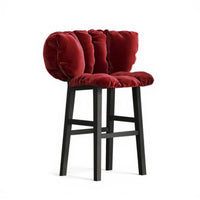 Flower-Seat High Chair French Design Upholstered High Seat Luxury Design Stable Base for Business Owners, Guests, Counter, Cafe