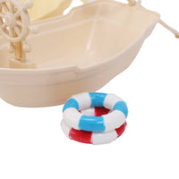 2 Pieces Mini Fishing Boat Model DIY Toy Fishing Boat Realistic for Children