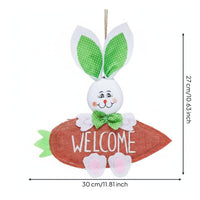 Carrot Rabbit Hanging Decoration Cute Design Easter Bunny Welcome Sign Handmade
