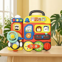 Travel Busy Board with Handle Portable Child-Centered Busy Board Interactive Sensory Toy Fine Motor Skills for Playroom