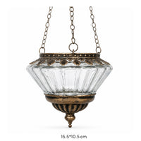 Glass Lantern Ornament Decorative Antique Bronze Lantern Ornament Vintage Style
