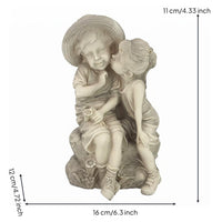 Boy and Girl Sculpture Artistic Design Childhood Sweethearts Sculpture for Patio