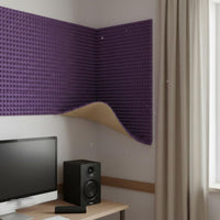 Self Soundproofing Foam Dense Self Soundproof Panel Wave Shaped Acoustic Foam for Artists, Home Theater Enthusiasts