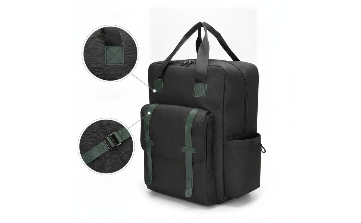 Boxy Oxford Cloth Backpack Backpack with Top Handles Spacious Structured Travel Bag Comfortable for School, Daily Commute