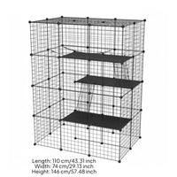 Tall Rectangular Feline Enclosure Metal Pet Housing Easy to Clean for Outdoor