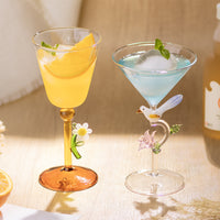 Luxury High-Foot Floral Cocktail Glass for Champagne and Bubbly
